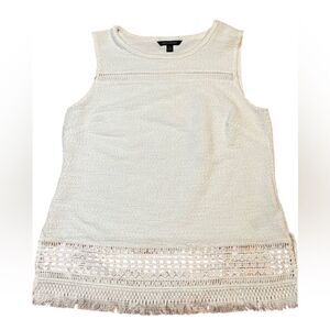 Banana Republic White Terry Tank Top with Lace